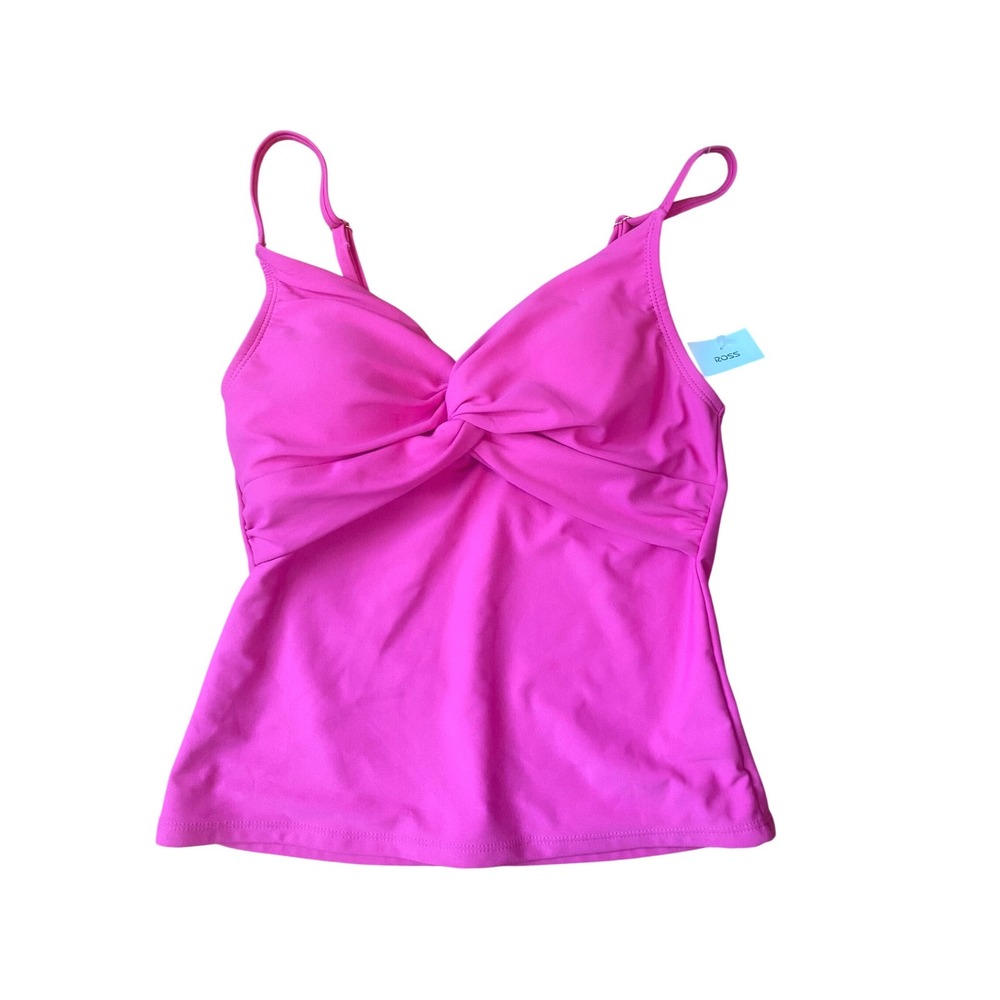 NWT Dorian Swim Womens Hot Pink Twist‎ Front Tankini Top Small